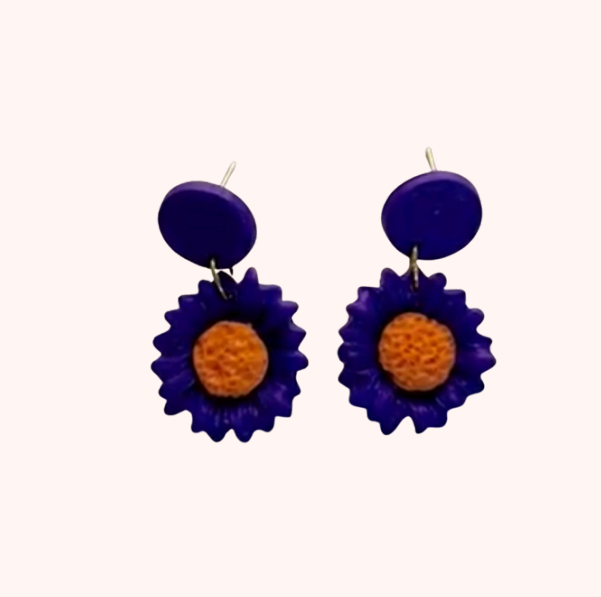 Midnight Sunflower Studs