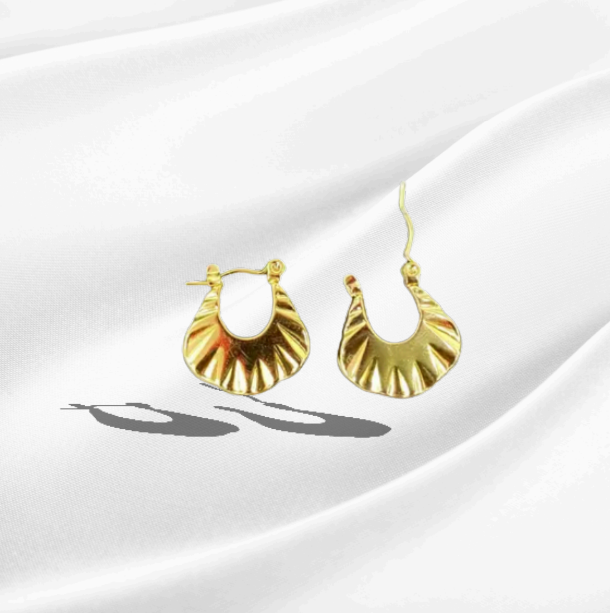 Golden Crescent Hoop Earrings
