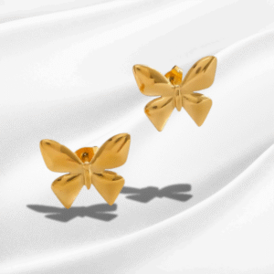 Golden Butterfly Studs